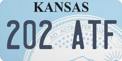 KS license plate 202ATF