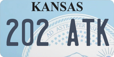 KS license plate 202ATK