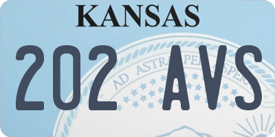 KS license plate 202AVS