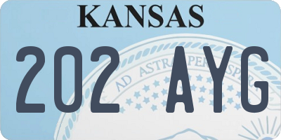 KS license plate 202AYG