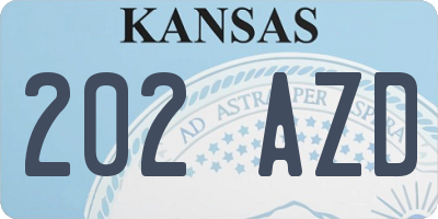 KS license plate 202AZD