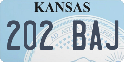 KS license plate 202BAJ