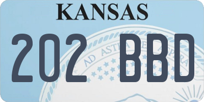 KS license plate 202BBD