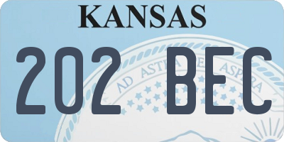 KS license plate 202BEC