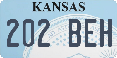 KS license plate 202BEH