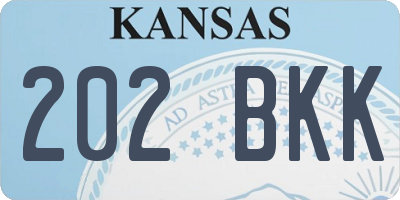 KS license plate 202BKK