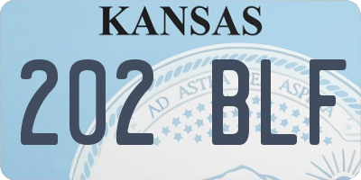 KS license plate 202BLF