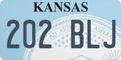 KS license plate 202BLJ