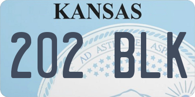 KS license plate 202BLK