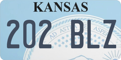 KS license plate 202BLZ