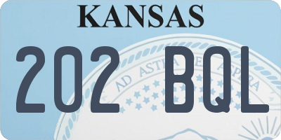 KS license plate 202BQL