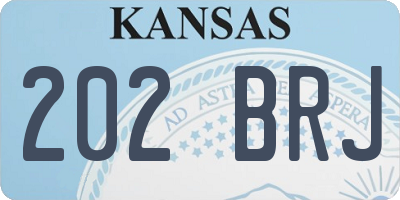 KS license plate 202BRJ