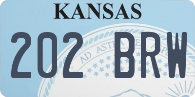 KS license plate 202BRW