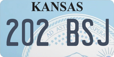 KS license plate 202BSJ