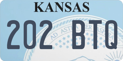 KS license plate 202BTQ