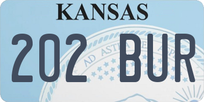 KS license plate 202BUR
