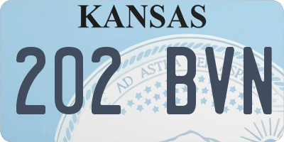KS license plate 202BVN