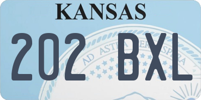 KS license plate 202BXL