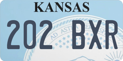 KS license plate 202BXR
