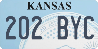 KS license plate 202BYC