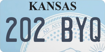 KS license plate 202BYQ