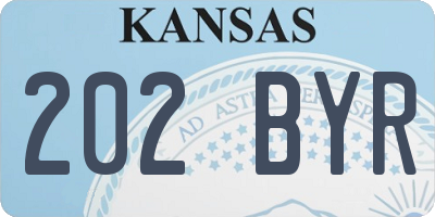KS license plate 202BYR