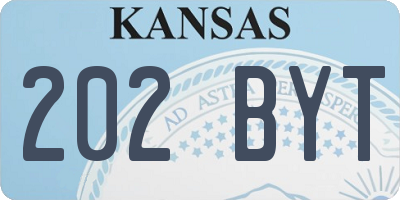 KS license plate 202BYT