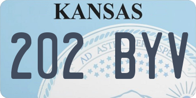 KS license plate 202BYV