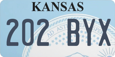 KS license plate 202BYX