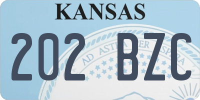 KS license plate 202BZC