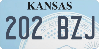 KS license plate 202BZJ