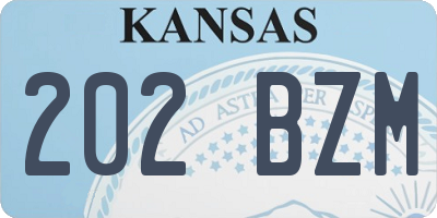 KS license plate 202BZM