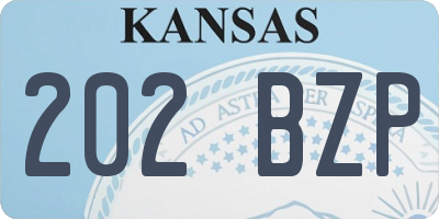 KS license plate 202BZP
