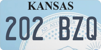 KS license plate 202BZQ