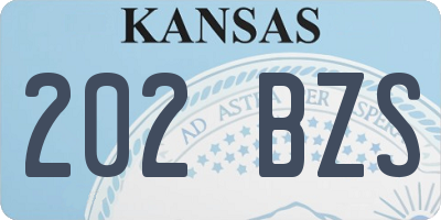 KS license plate 202BZS