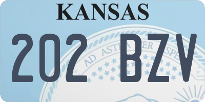 KS license plate 202BZV