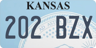 KS license plate 202BZX