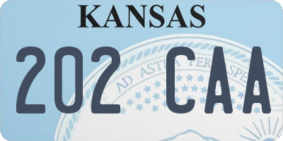 KS license plate 202CAA