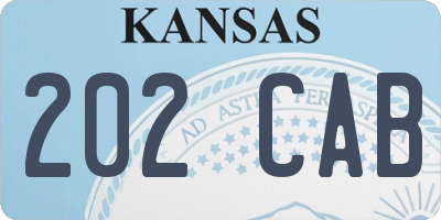 KS license plate 202CAB