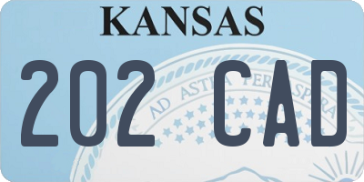 KS license plate 202CAD