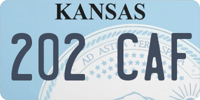 KS license plate 202CAF