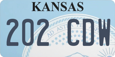 KS license plate 202CDW