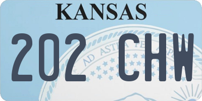 KS license plate 202CHW