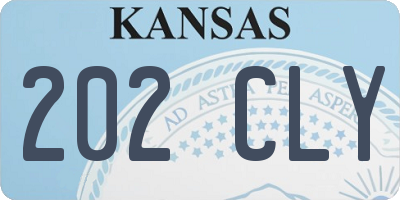 KS license plate 202CLY
