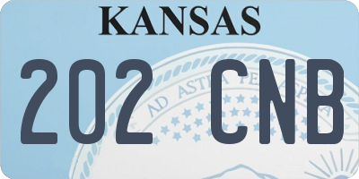 KS license plate 202CNB