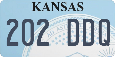 KS license plate 202DDQ