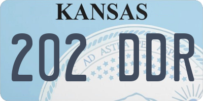 KS license plate 202DDR