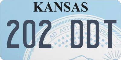 KS license plate 202DDT