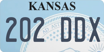 KS license plate 202DDX