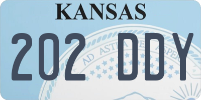 KS license plate 202DDY